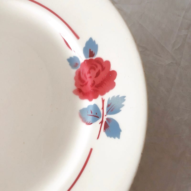 バドンヴィレー バラ柄ディナープレート B 平皿 フランスアンティーク