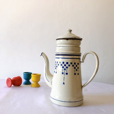 フランスアンティーク　上品な花がらのカフェティエール　エマイユ カフェティエール | STORES