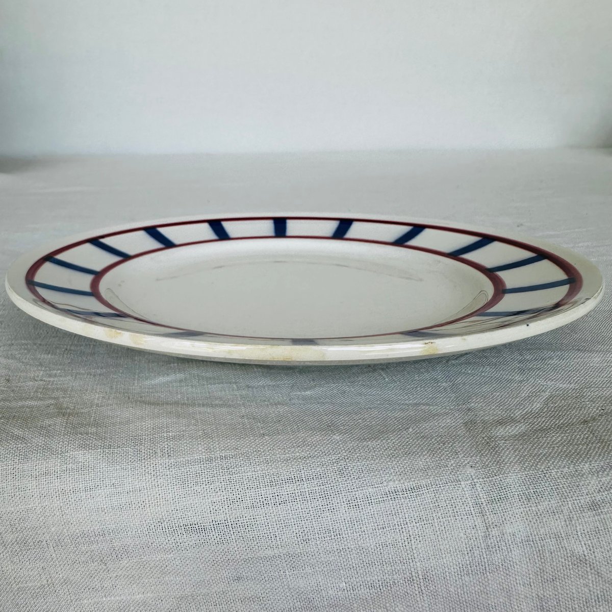 美品　ムーランデルー バスク柄平皿/ディナープレートC フランスアンティーク食器 美品 ムーランデルー バスク柄平皿/ディナープレートC フランス
