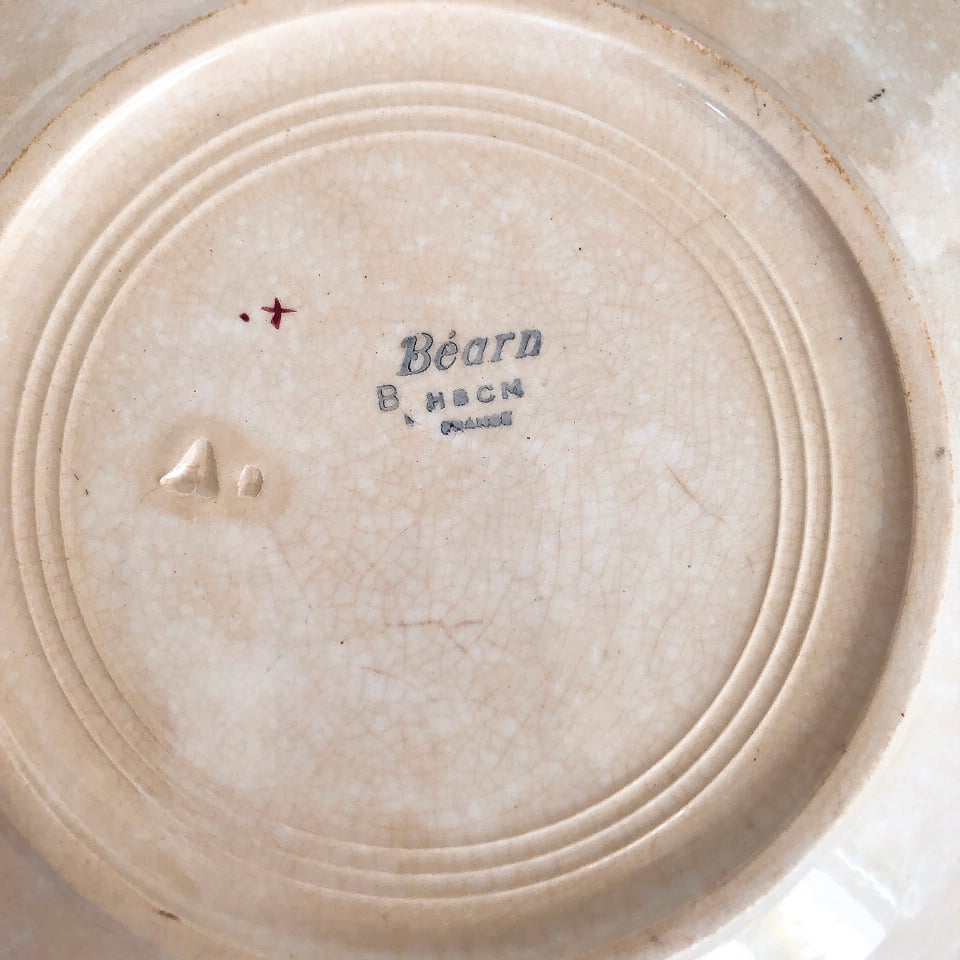 HBCM べアン クレイユモントロー バスク柄ディナープレート A フランス