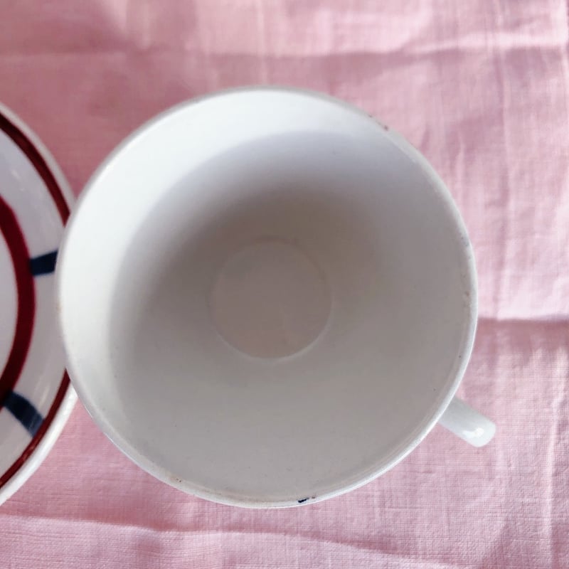 バドンヴィレー バスク柄カップアンドソーサー デミタス C フランス