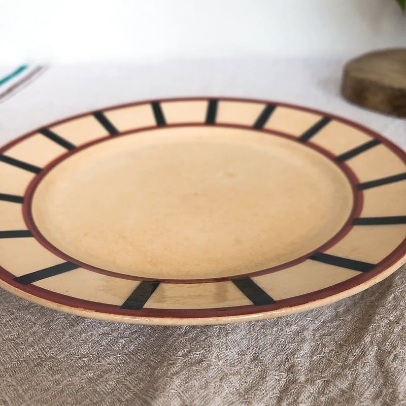 HBCM べアン クレイユモントロー バスク柄ディナープレート A フランス