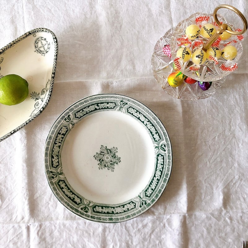 ヴィエイヤールボルドー ルアン ディナープレート グリーン E フランス