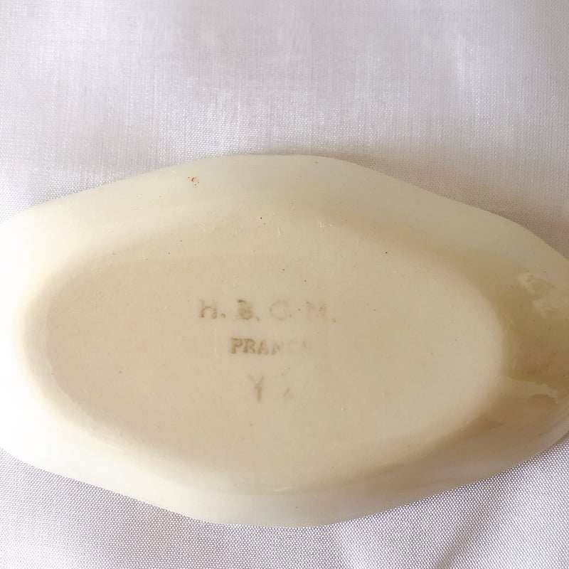 レア◯H.B&CIE ショワジールロワ　平皿 N-859/フランスアンティーク 1枚あり！ショワジールロワ窯ピンクの鳥模様が可愛い平皿（直径24cm