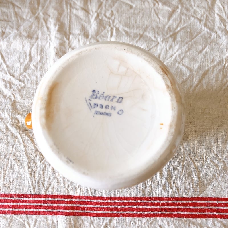 HBCMベアン バスク柄ピシェ ミルクポット 600ML オレンジx青 フランス