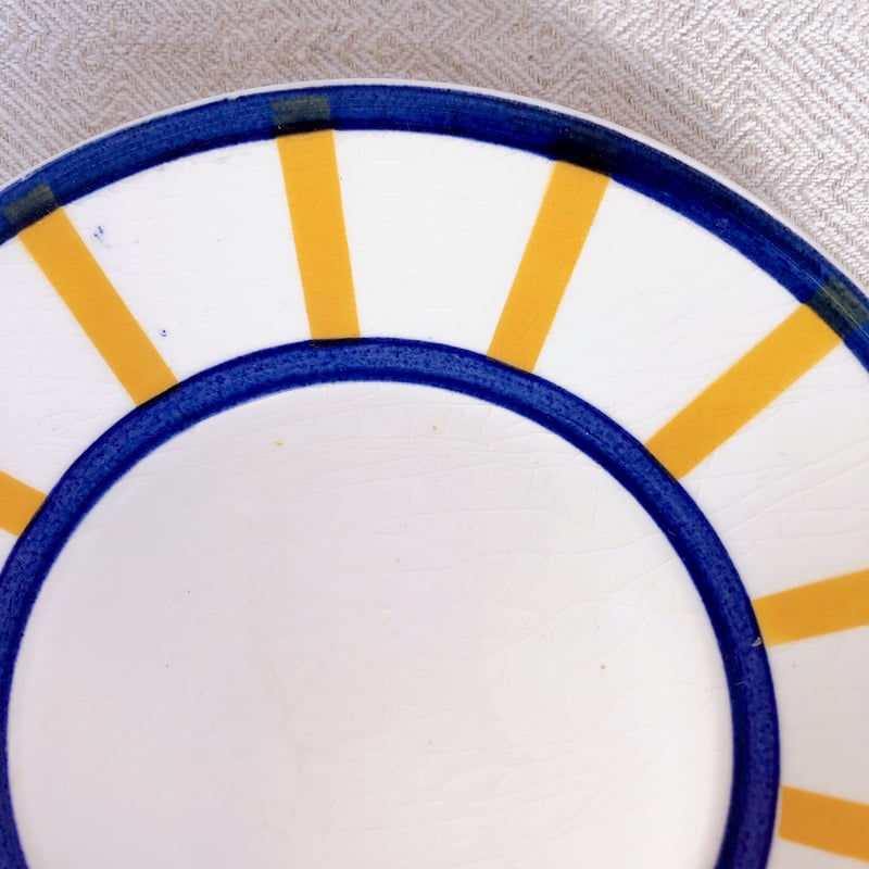 HBCM Béarn バスク柄 ショコラカップアンドソーサー「イエローxブルー