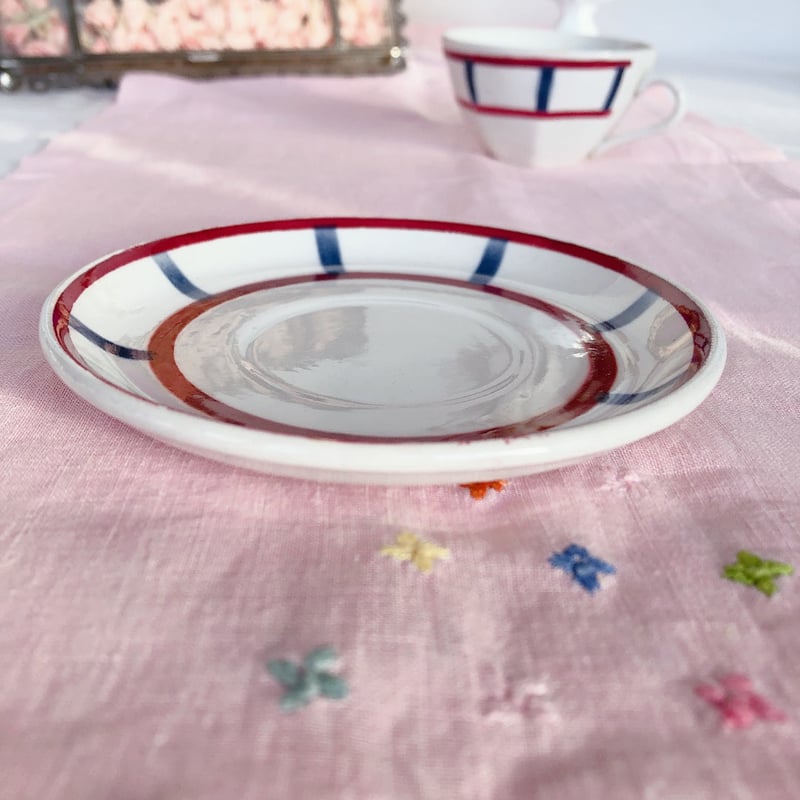 バドンヴィレー バスク柄カップアンドソーサー デミタス C フランス