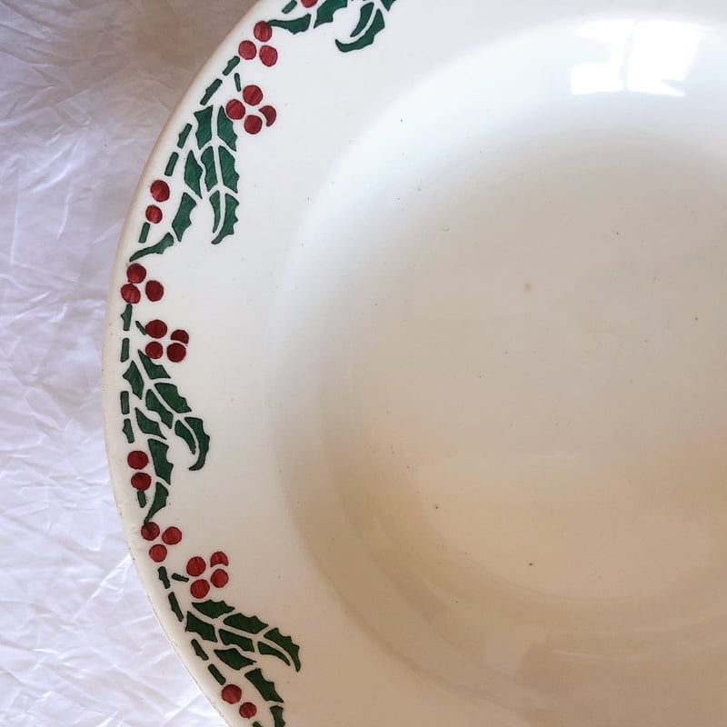 クレイユエモントロー HOUX 柊柄 スーププレート F フランス