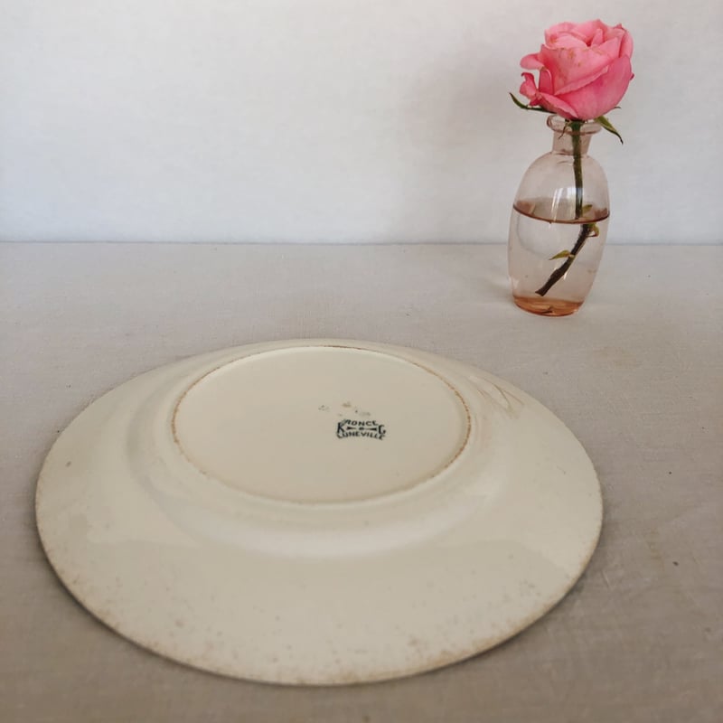 美しいりんごの花　プレート　フランスアンティーク　POMMIER リュネヴィル K&G Luneville リュネヴィル BLEVET φ23.8cm フランス