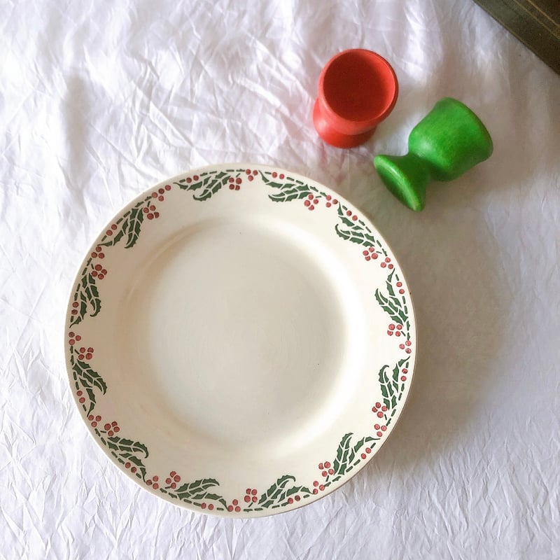 クレイユエモントロー HOUX 柊柄 ディナープレート A フランス