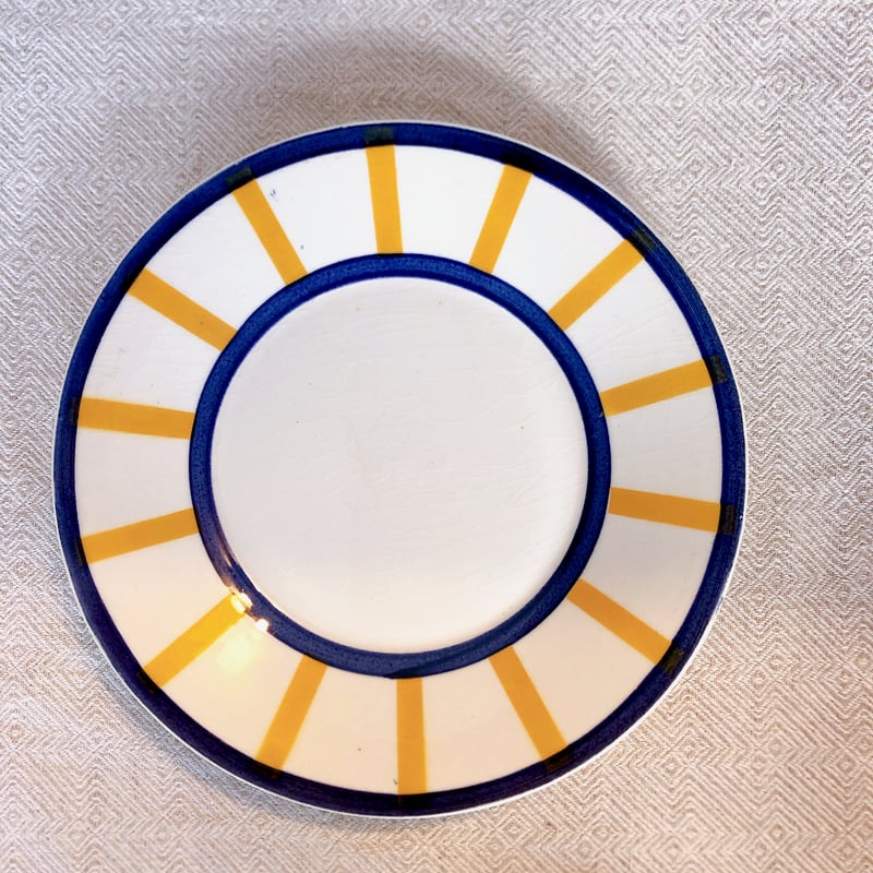 HBCM Béarn バスク柄 ショコラカップアンドソーサー「イエローxブルー