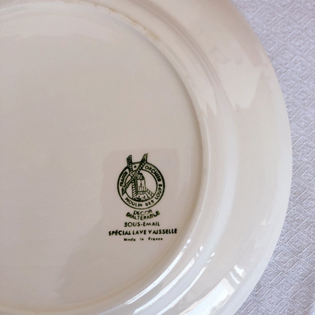 美品ムーランデルー バスク柄 大皿 ラウンドプレートB フランスアンティーク食器 美品ムーランデルー バスク柄 大皿 ラウンドプレートB フランス