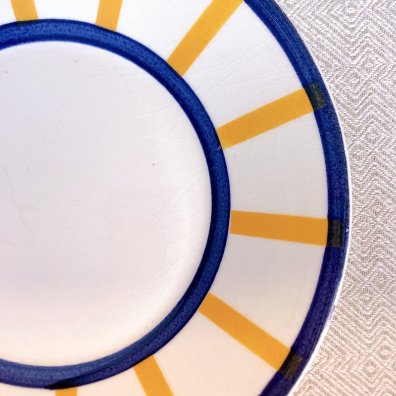 HBCM Béarn バスク柄 ショコラカップアンドソーサー「イエローxブルー