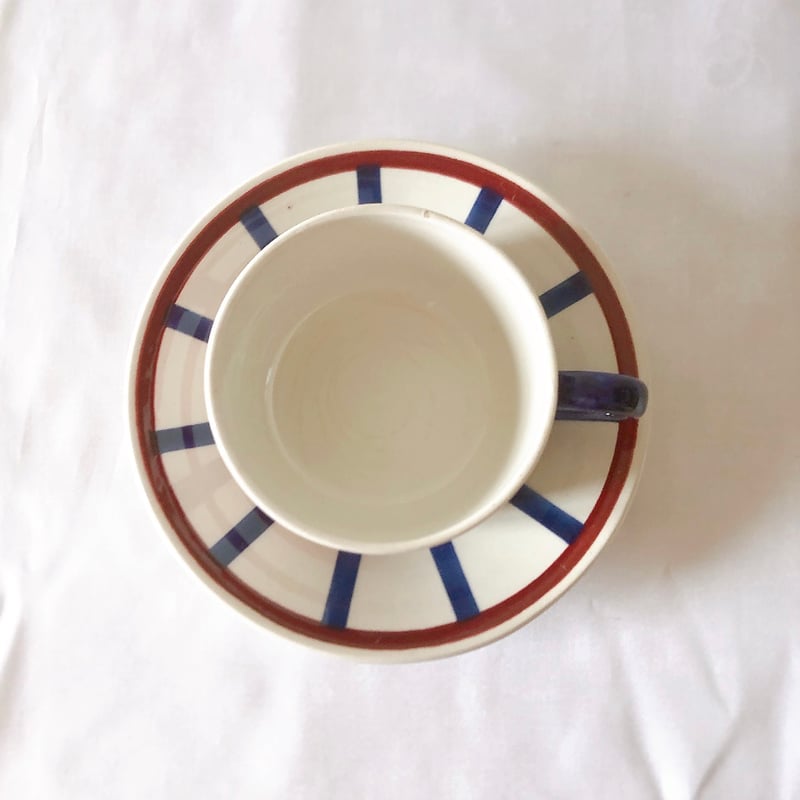 クレイユモントロー HBCM べアン バスク柄 カップ＆ソーサー