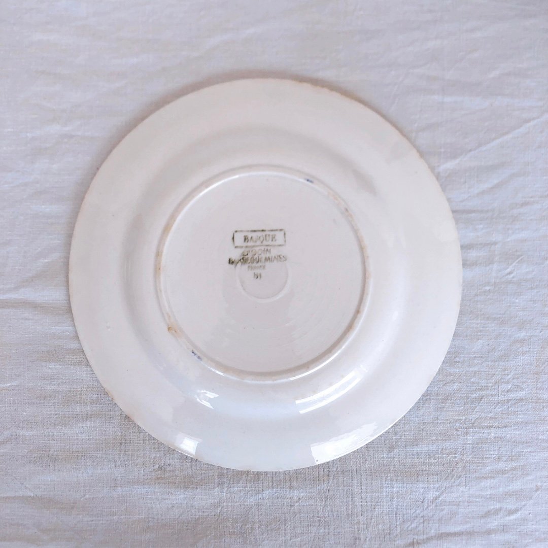 希少！フランスアンティーク バスク柄 サラディエ（サラダボウル