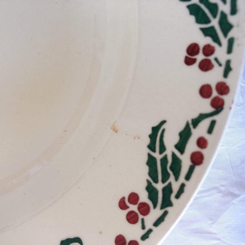 クレイユエモントロー HOUX 柊柄 スーププレート F フランス