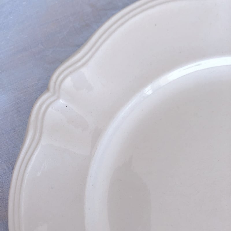 ディゴワンサルグミンヌ 花リムスーピエール フランスアンティーク食器　ブロカント ディゴワン＆サルグミンヌ 花リム 大皿 34㎝ フランス