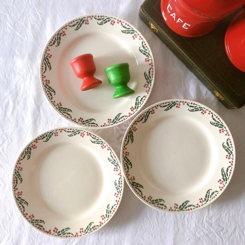 クレイユエモントロー HOUX 柊柄 ディナープレート B フランス