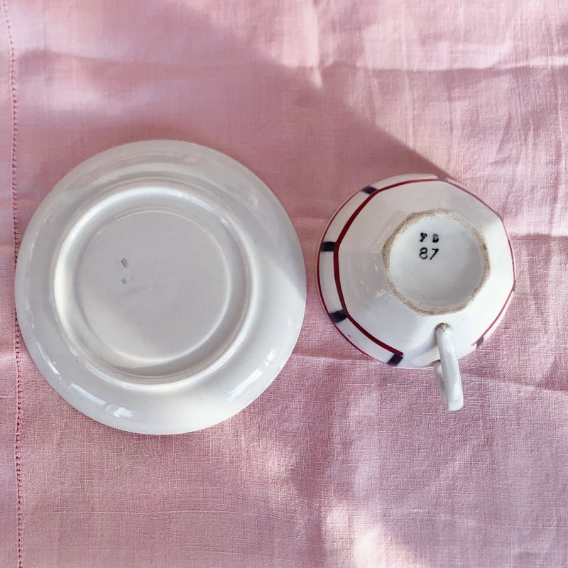 バドンヴィレー バスク柄カップアンドソーサー デミタス C フランス