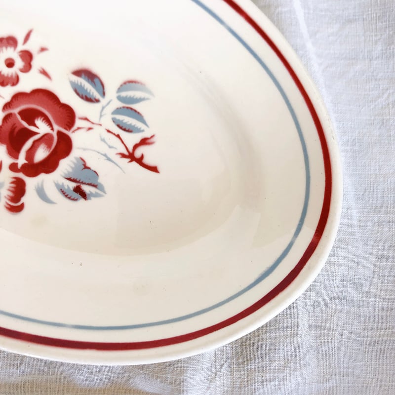 バドンヴィレー バラ柄ラヴィエ 前菜皿 ROSES フランスアンティーク