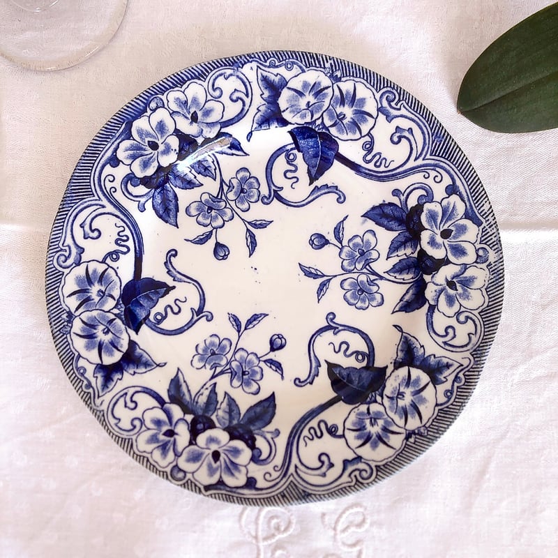 クレイユモントロー フローラ ディナープレート ブルー フランス