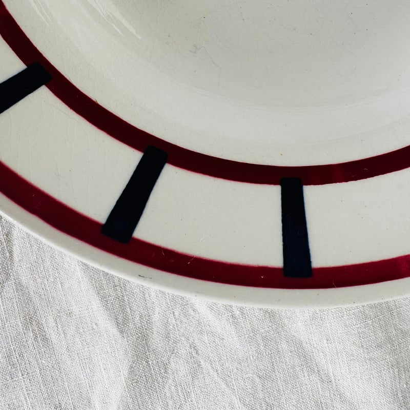 バスク柄スーププレート 深皿　388 バドンヴィレー  フランスアンティーク食器 バスク柄スーププレート 深皿 388 バドンヴィレー フランス