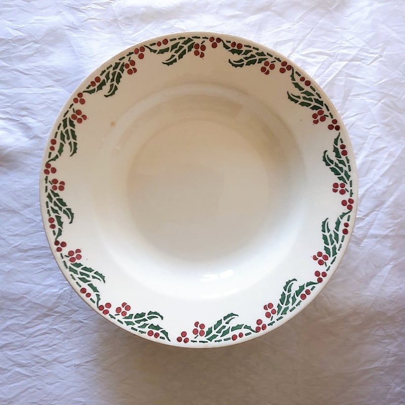 クレイユエモントロー HOUX 柊柄 スーププレート D フランス