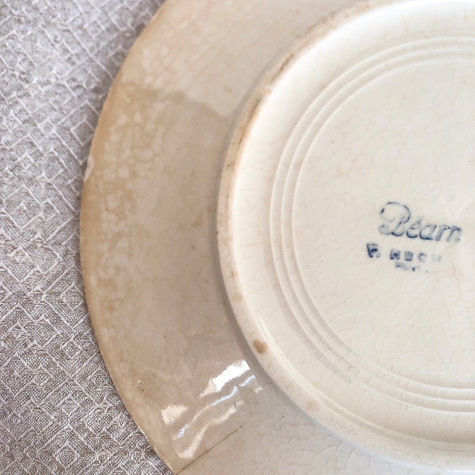 HBCM べアン クレイユモントロー バスク柄ディナープレート B フランス