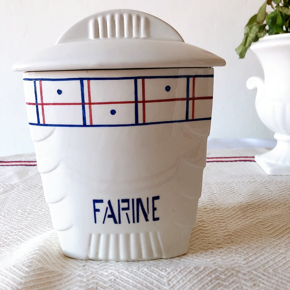 リュネヴィル 陶器製キャニスター FARINE フランスアンティーク食器 fit=scale-down,w=1200