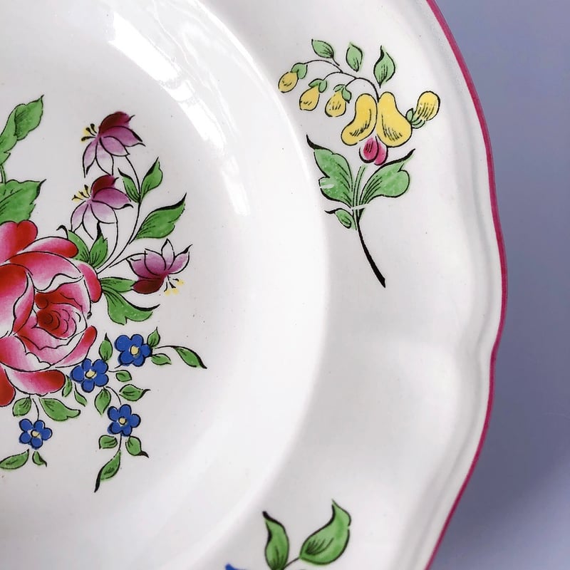 リュネヴィル Réverbère 花柄 スーププレート フランスアンティーク