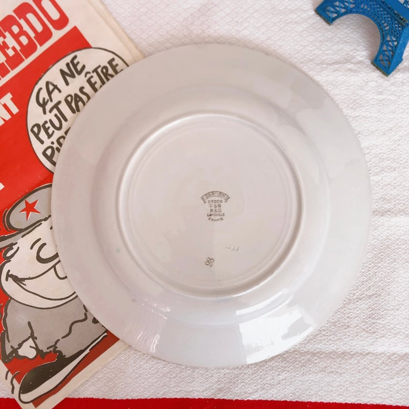 リュネビル バスク柄 大皿／ラウンドプレート32 トリコロールカラー