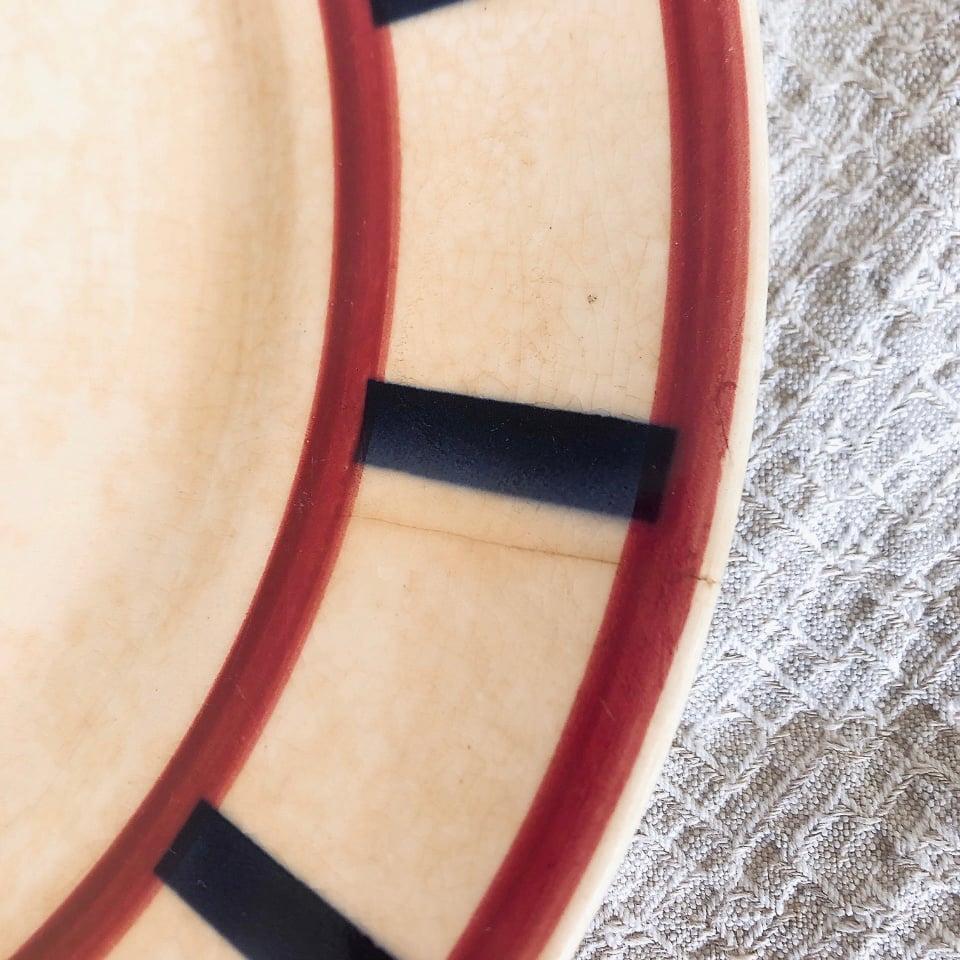 HBCM べアン クレイユモントロー バスク柄ディナープレート B フランス