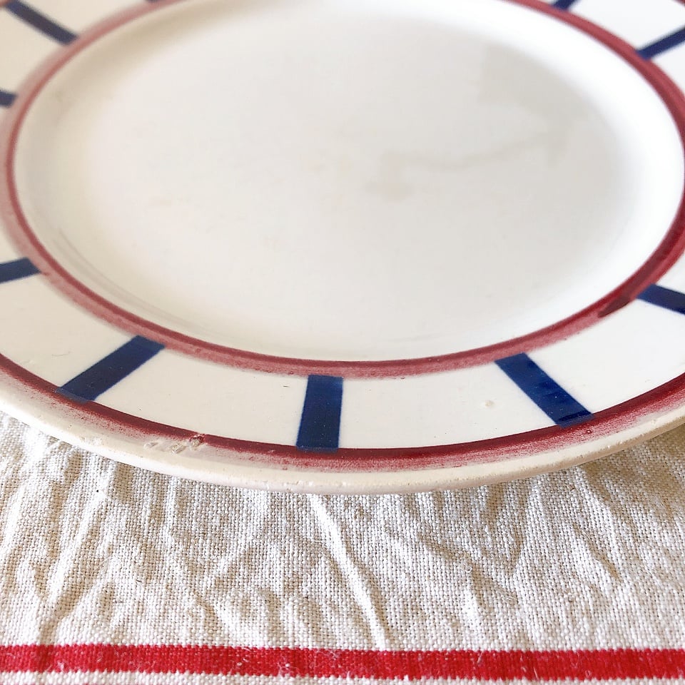 フランスアンティーク HBCM Béarn クレイユモントロー バスク柄