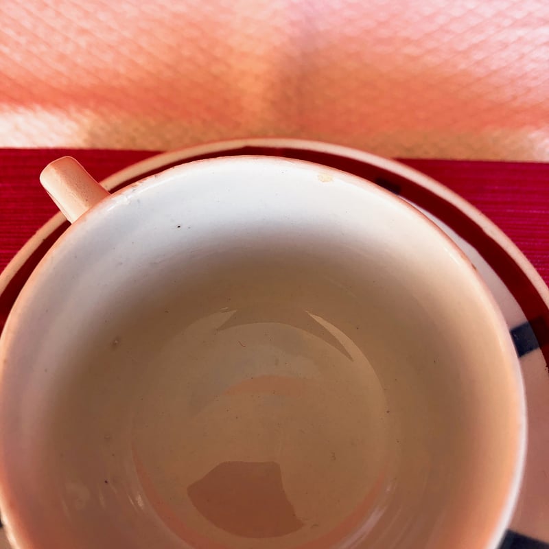 バドンヴィレー バスク柄カップアンドソーサー A フランスアンティーク