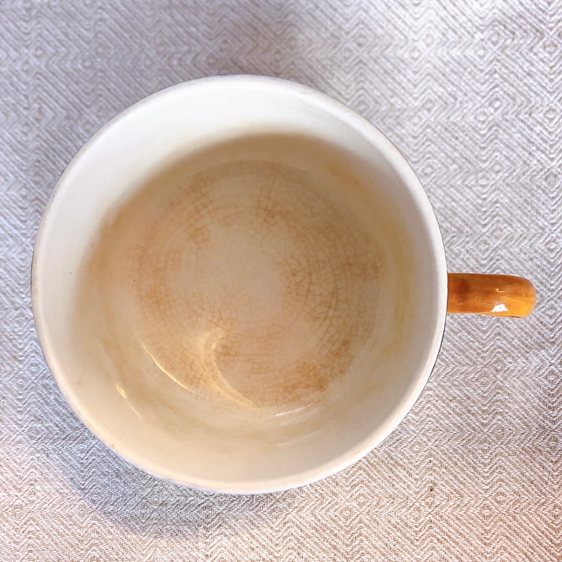 HBCM Béarn バスク柄 ショコラカップアンドソーサー「イエローxブルー