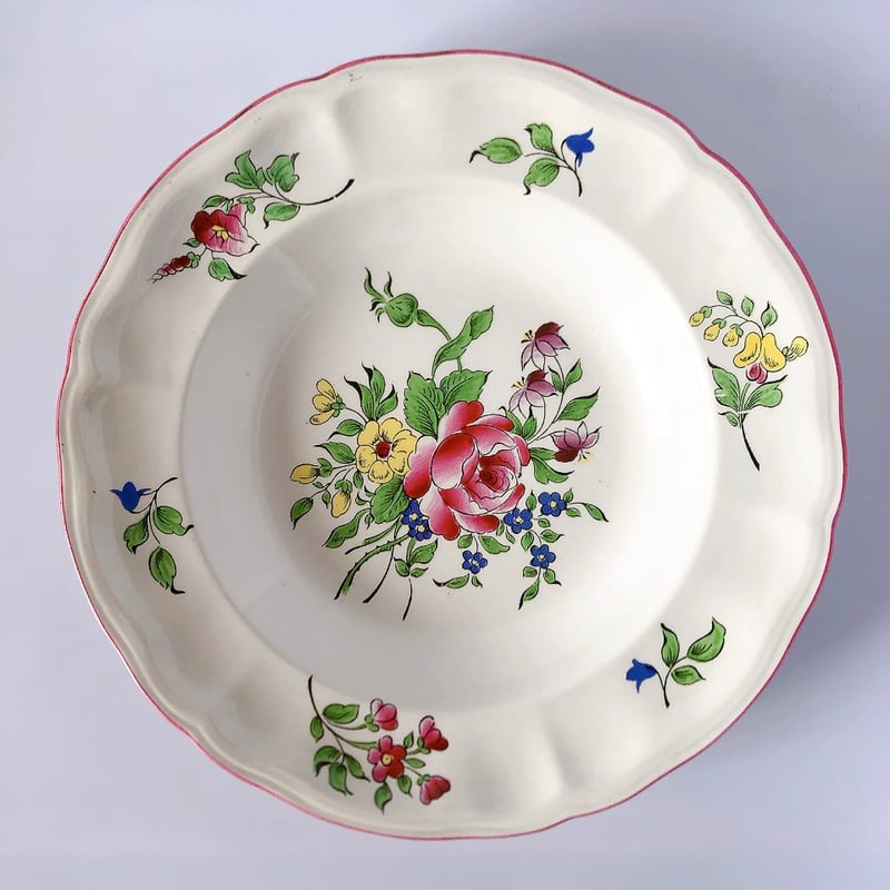 リュネヴィル Réverbère 花柄 スーププレート フランスアンティーク