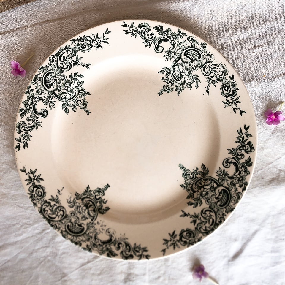 美品フランスアンティークショワジールロワプレート平皿Montigny