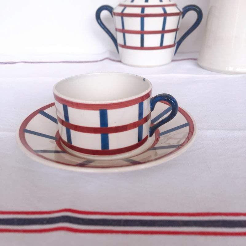 フランスアンティーク クレイユモントロー Béarn バスク柄 コンポティエ fit=scale-down,w=1200