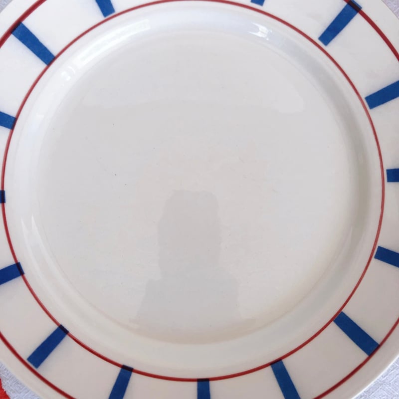 美品ムーランデルー バスク柄 大皿 ラウンドプレートB フランス