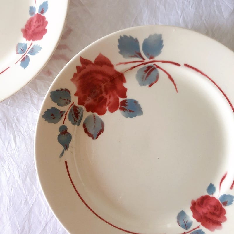 バドンヴィレー バラ柄ディナープレート B 平皿 フランスアンティーク