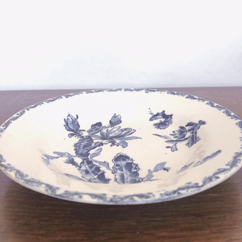 GIEN ジアン CACTUSサボテン スーププレート ブルー アンティーク食器 GIEN ジアン CACTUSサボテン スーププレート ブルー フランス