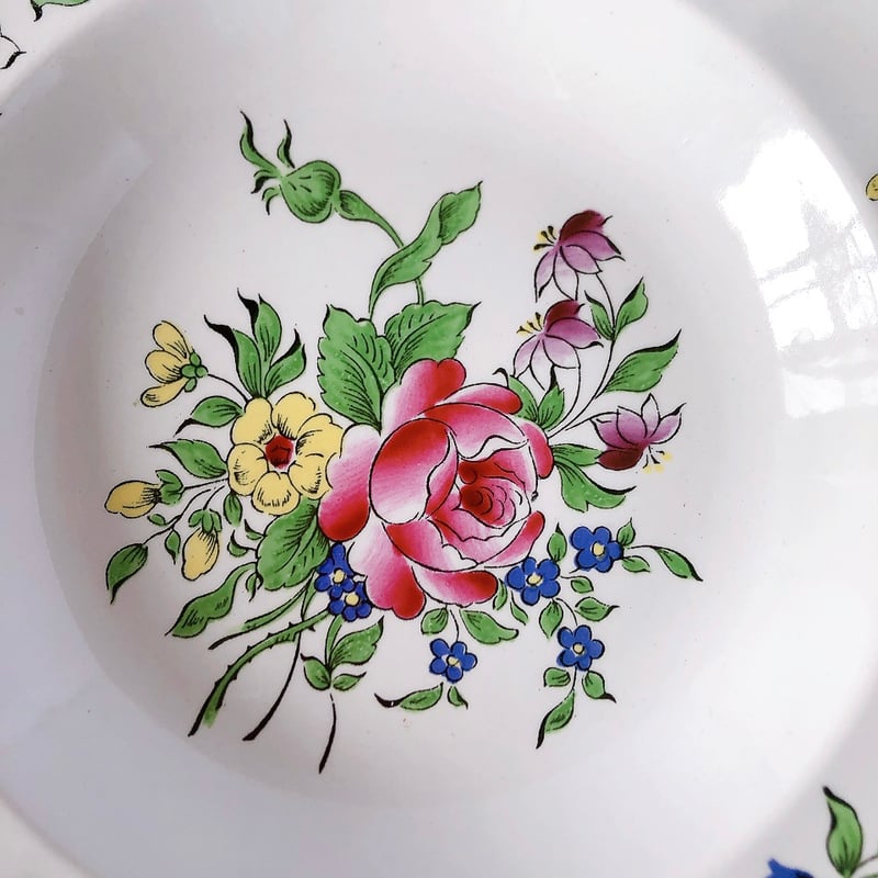 リュネヴィル Réverbère 花柄 スーププレート フランスアンティーク