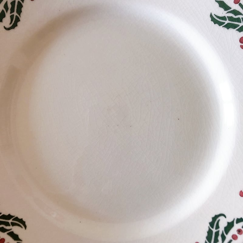 クレイユエモントロー HOUX 柊柄 ディナープレート C フランス