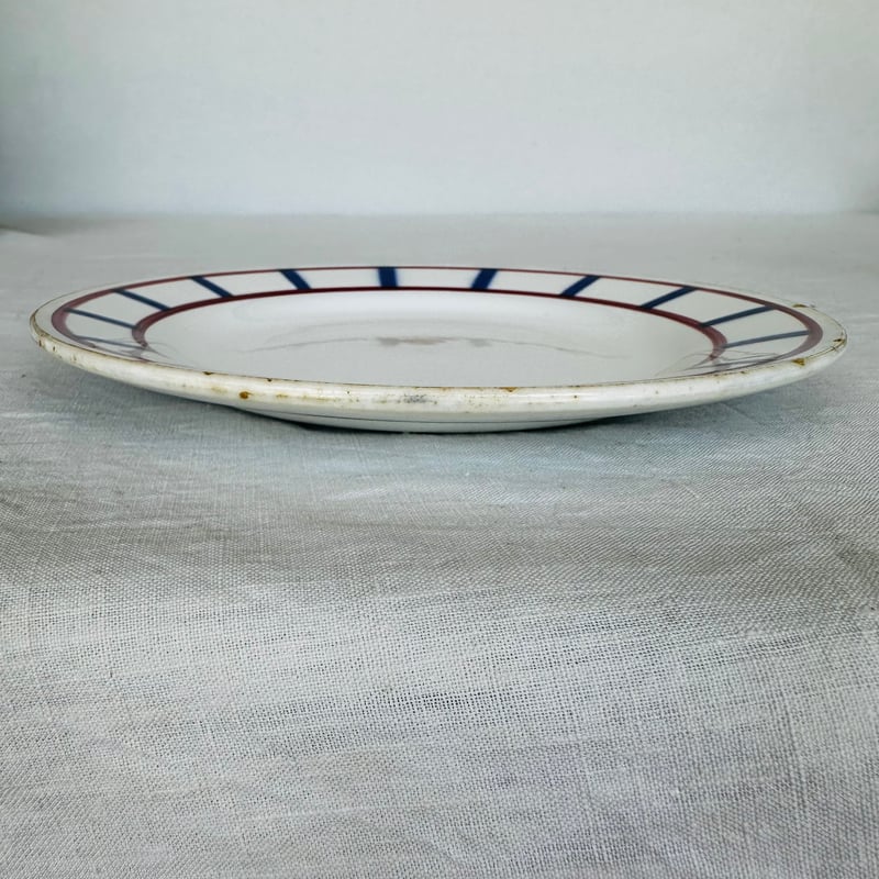 ディゴワンサルグミンヌ バスク柄デイナープレート D フランスアンティーク食器 ディゴワンサルグミンヌ バスク柄デイナープレート D フランス