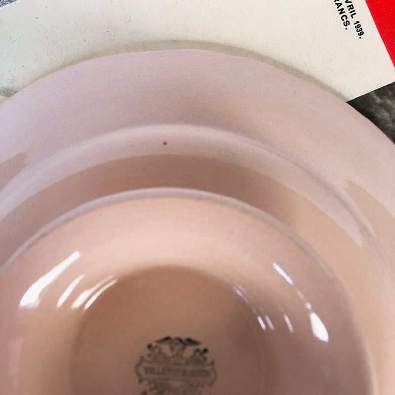 ビレロイ&ボッホ ピンクの花リムケーキスタンド コンポティエ コンポ