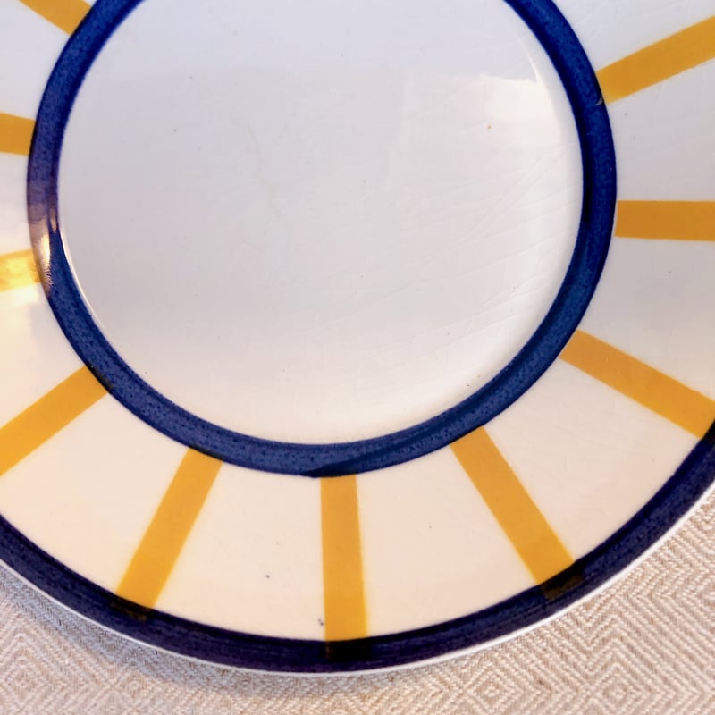 HBCM Béarn バスク柄 ショコラカップアンドソーサー「イエローxブルー