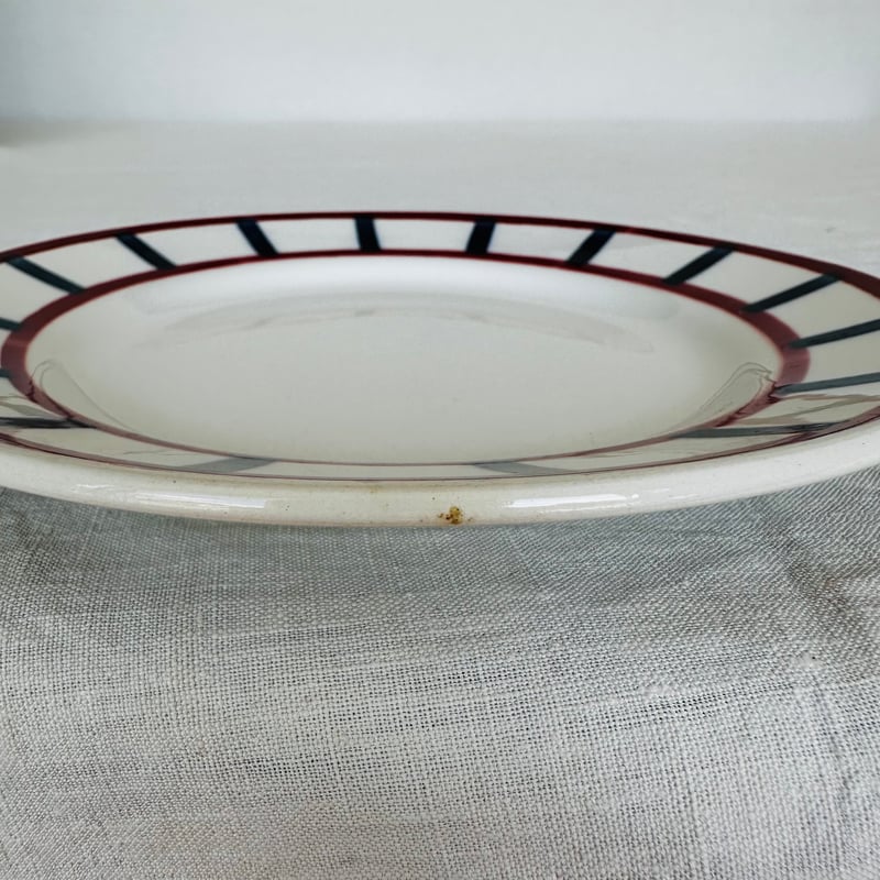 バドンヴィレー バスク柄デザートプレート 418 フランスアンティーク