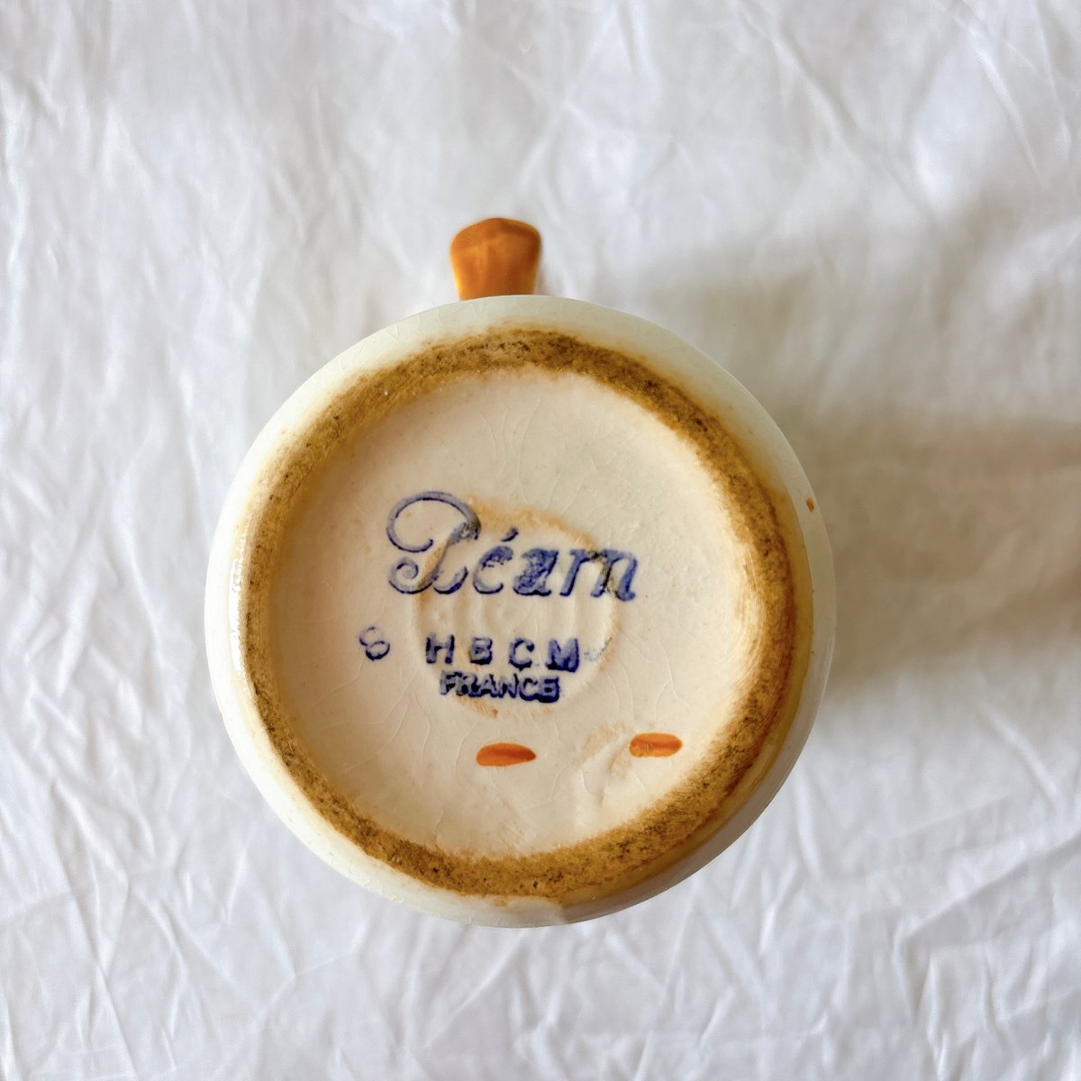 アンティーク バスク柄 食器 HBCM Bearn ミルクポット ピシェ レア☆HBCM Béarnべアン バスク柄ミルクポット ピシェ フランス