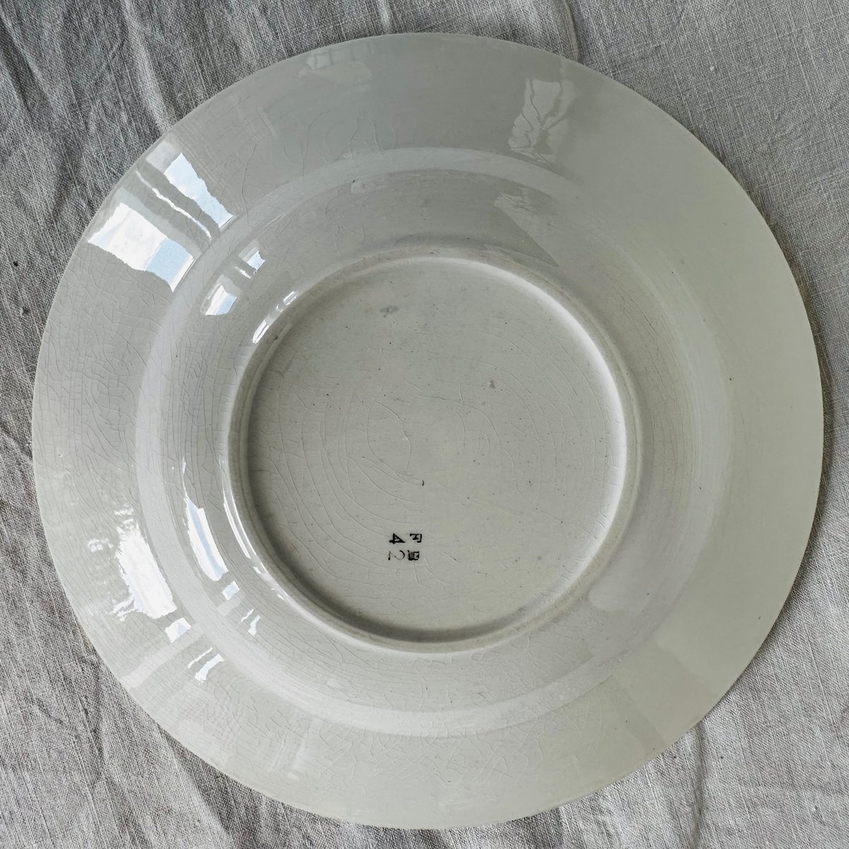 バスク柄スーププレート 深皿　388 バドンヴィレー  フランスアンティーク食器 バスク柄スーププレート 深皿 388 バドンヴィレー フランス