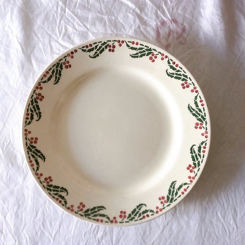 クレイユエモントロー HOUX 柊柄 ディナープレート A フランス